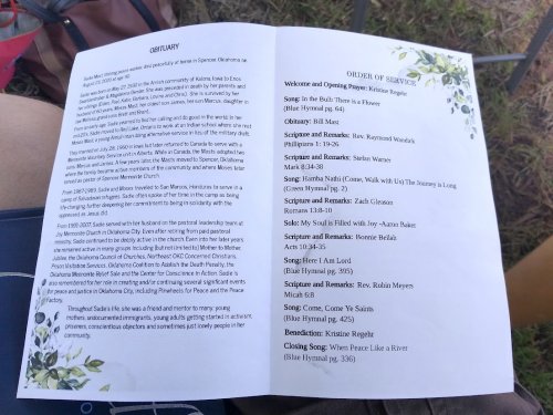 Program from the memorial