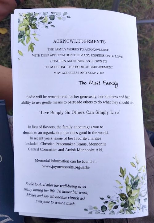 Program from the memorial